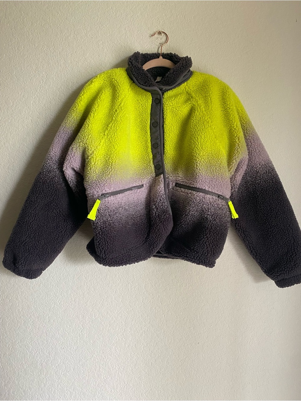 Free People Hit The Sloped Fleece Jacket Size Small - Picture 3 of 10